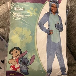 Spirit Stitch Hooded Plush Jumpsuit with Fingerless Gloves
